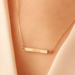 Solid Gold Cremation Urn Bar Necklace | Glur Co.