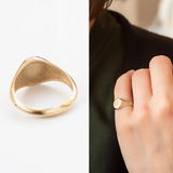 Solid Gold Initial Signet Ring