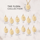 Solid Gold Birth Flower Necklace