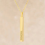 Solid Gold Cremation Urn Vertical Bar Necklace | Glur Co.