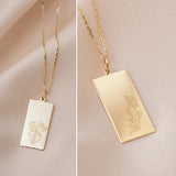 Solid Gold Birth Flower Necklace