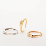 Solid Gold Initial Signet Ring