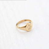 Solid Gold Initial Signet Ring